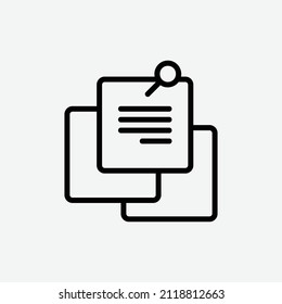  Notes Icon, Isolated Office Outline Icon In Light Grey Background, Perfect For Website, Blog, Logo, Graphic Design, Social Media, UI, Mobile App, EPS 10 Vector Illustration