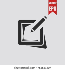Notes icon isolated on grey background.Vector illustration.