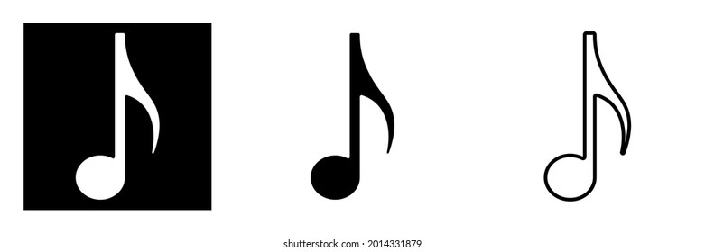 Notes icon isolated. symbol of music, melody and song. Icon set. Vector illustration