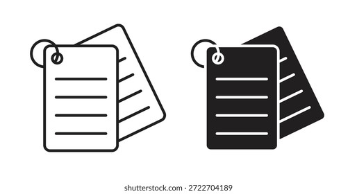 ícone Notas vetor isolado Ilustração. Pictograma vetorial para web e app