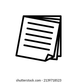 Icono de notas. Diseño De Estilo De Arte De Línea Aislado En Fondo Blanco