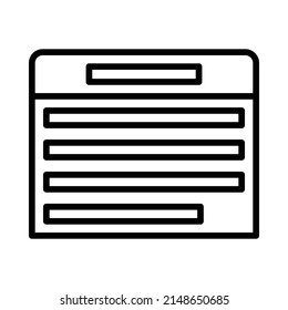 Icono de notas. Diseño De Estilo De Arte De Línea Aislado En Fondo Blanco