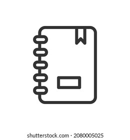 Notes icon line style. Note book, journal, diary symbol concept isolated on white background. Vector illustration