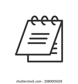 Notes icon line style. Note book, journal, diary symbol concept isolated on white background. Vector illustration