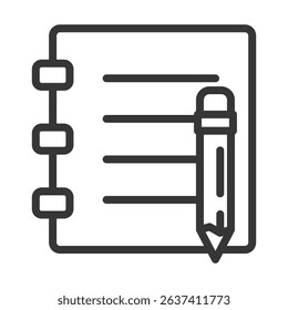 Notes Icon Lineal Style Vector Illustration