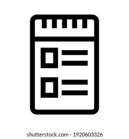 notes icon or logo isolated sign symbol vector illustration - high quality black style vector icons
