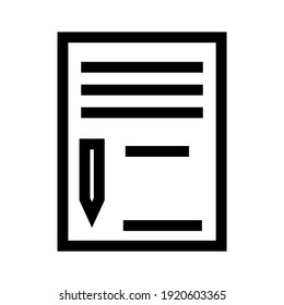 icono de notas o logotipo símbolo de signo aislado ilustración vectorial - iconos vectoriales de estilo negro de alta calidad
