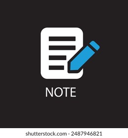 Plantilla de diseño de Vector de logotipo de iconos de notas