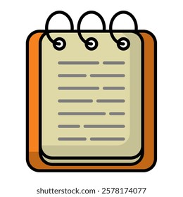 notes icon. office material icon. lineal color