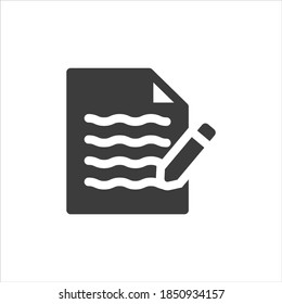 Icono de notas sobre fondo blanco