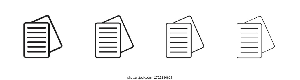 Icono de notas esboza la tendencia de las versiones simples modernas