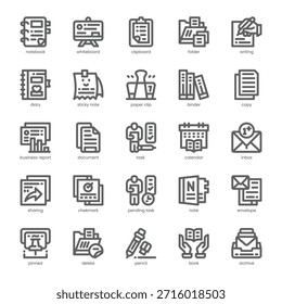 Notes Icon Pack für Ihre Website, Ihr Handy, Ihre Präsentation und Ihr Logo-Design. Notizen Symbol Konturentwurf. Vektorgrafik-Illustration und bearbeitbarer Strich.