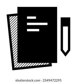 Icono de notas. Lápiz y notas. Papel de notas y bolígrafo