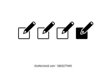 Notes icon set. Document sign. Vector on isolated white background. EPS 10