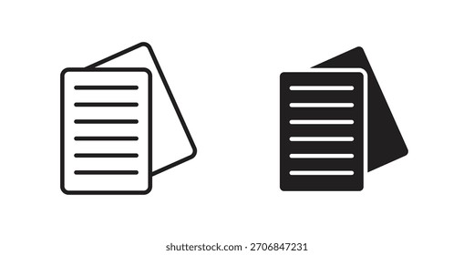 Símbolo del icono de las notas para el logotipo, el Web, los diseños del App.