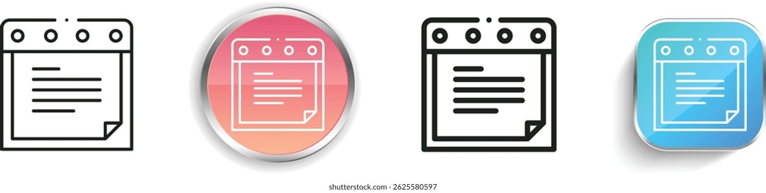 notes icon. Thin Linear, Regular and Button Style Design Isolated On White Background