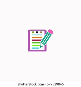 Notes  icon Vector design. Colored illustration.