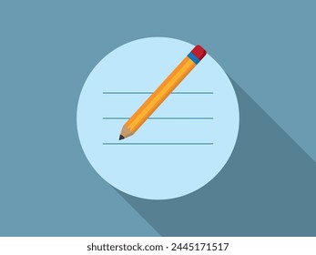 Vector de iconos de notas. Símbolos de notas. Icono de lápiz. Notas y lápiz. Diseño de ilustración para infografía, Anuncio, póster, Diseño web. Ilustración aislada para Diseño web y gráfico. 