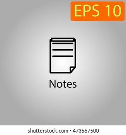 Notes icons phone, tablet, laptop eps 10
