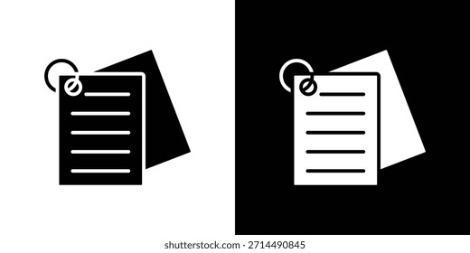 Diseño de silueta de Vector de iconos de notas. Ilustración de Diseño gráfico plano de Vector.
