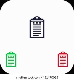 Notes Illustration set. Blue, green, red icon.