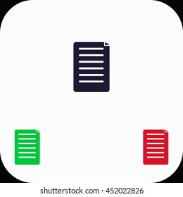Notes Illustration set. Blue, green, red icon.