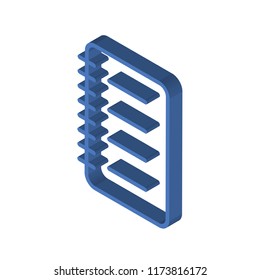 Notes isometric left top view 3D icon