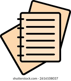 Notes Line Filled Vector Icon Design