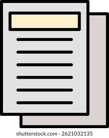 Notes Line Filled Vector Icon Design