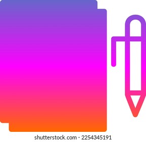 Notes Line Gradient Vector Icon Design