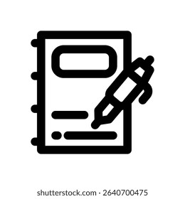 notes line icon. Clean and minimalist vector icon for websites, mobile apps, presentations, and logos. Fully scalable and customizable for any project.