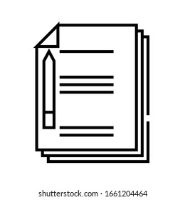 Icono de línea de notas, signo de concepto, ilustración de vector de esquema, símbolo lineal.