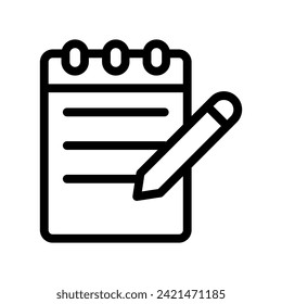 notes line icon illustration vector graphic. Simple element illustration vector graphic, suitable for app, websites, and presentations isolated on white background