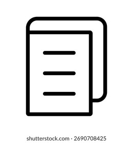Icono de línea de notas: memorándum mínimo y símbolo de escritura para recordatorios, tareas y conceptos de documentación