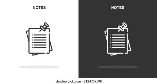 notes line icon. Simple outline style.notes linear sign. Vector illustration isolated on white background. Editable stroke EPS 10