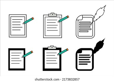notes line icon vector design template 