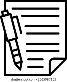 Notes Line Vector Icon Design