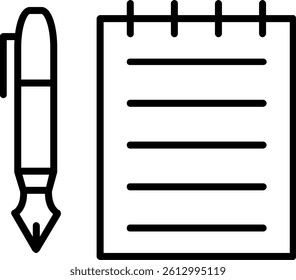 Notes Line Vector Icon Design