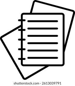 Notes Line Vector Icon Design