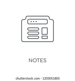 Notes linear icon. Notes concept stroke symbol design. Thin graphic elements vector illustration, outline pattern on a white background, eps 10.