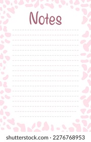 Lista de notas, planificador diario decorado con un patrón de terrazo rosa pálido y letras de moda