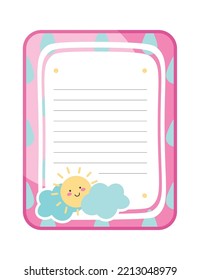 Notes list schedule planner. Vector illustration