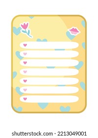 Notes list schedule planner. Vector illustration