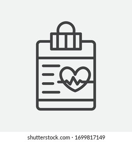 Notes Medical Check Up Icon Vector Illustration