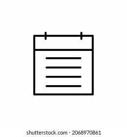 Notas, memo, concepto de diseño de iconos de línea de diario 