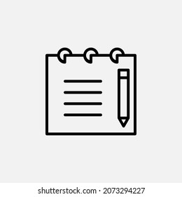 Notes, memo line icon design concept