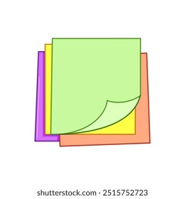 notes memo paper cartoon. message list, draft sketch, pad sheet notes memo paper sign. isolated symbol vector illustration