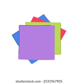 Notas Nota de papel de dibujos animados. Lista de mensajes, bosquejo de borrador, hoja de almohadilla Notas Nota de papel signo. símbolo aislado Ilustración vectorial