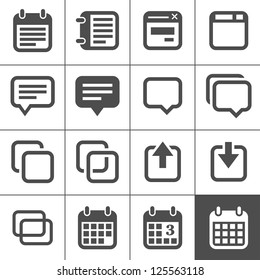 Notes and Memos Icons. Simplus series. Each icon is a single object (compound path)