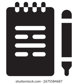 Ícone de Vetor Moderno do Notes - Modelo de Símbolo de Ilustração Mínima para Design de Interface do Usuário do Aplicativo Web Mobile